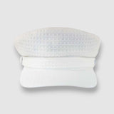 Skipper's Whites Sailor Hat in White Waffle Cotton