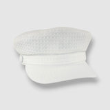 Skipper's Whites Sailor Hat in White Waffle Cotton