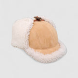 St Moritz Reversible Shearling Trapper Hat in Tan Sheepskin