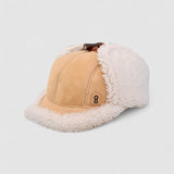 St Moritz Reversible Shearling Trapper Hat in Tan Sheepskin