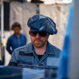 Leigh Francis x Mister Miller Oversized Bakerboy Cap in Patchwork Denim