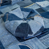 Leigh Francis x Mister Miller Oversized Bakerboy Cap in Patchwork Denim