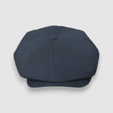 Theo's Nights Newsboy Cap in Black Japanese Seersucker
