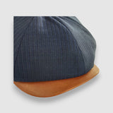 Theo's Striped Newsboy Cap with Leather Peak
