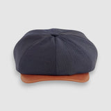 Theo's Striped Newsboy Cap with Leather Peak