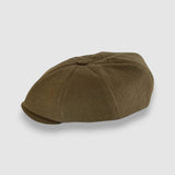 Theo's Palm Newsboy Cap in Khaki Japanese Seersucker