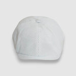 Newsboy cap in striped lightweight linen – Jack’s Rays by Mister Miller. front view