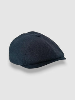 Jack's Knight Newsboy Cap in Black Merino Lambswool