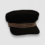Skipper's Tracks Sailor Hat in Black Cashmere
