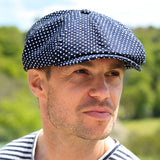 Theo's Moonlight Newsboy Cap in Polka Dot Cotton